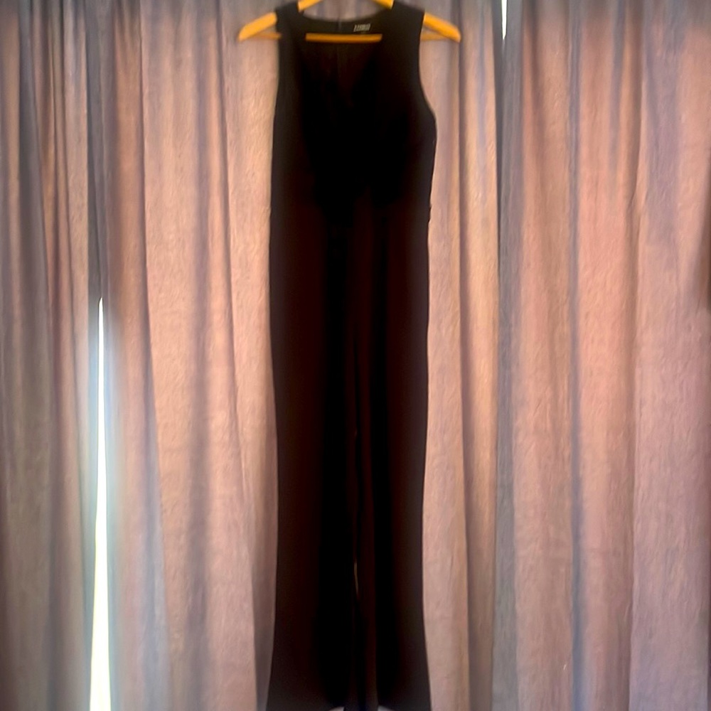 Long black jumpsuit with lace